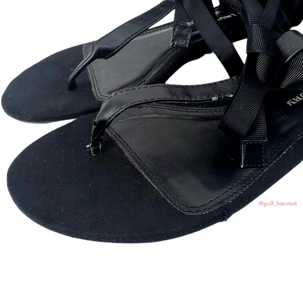 Chinese Laundry Women's Black Twill Sudoku Low Wedge Thong Sandal, Choose Size - Picture 5 of 14